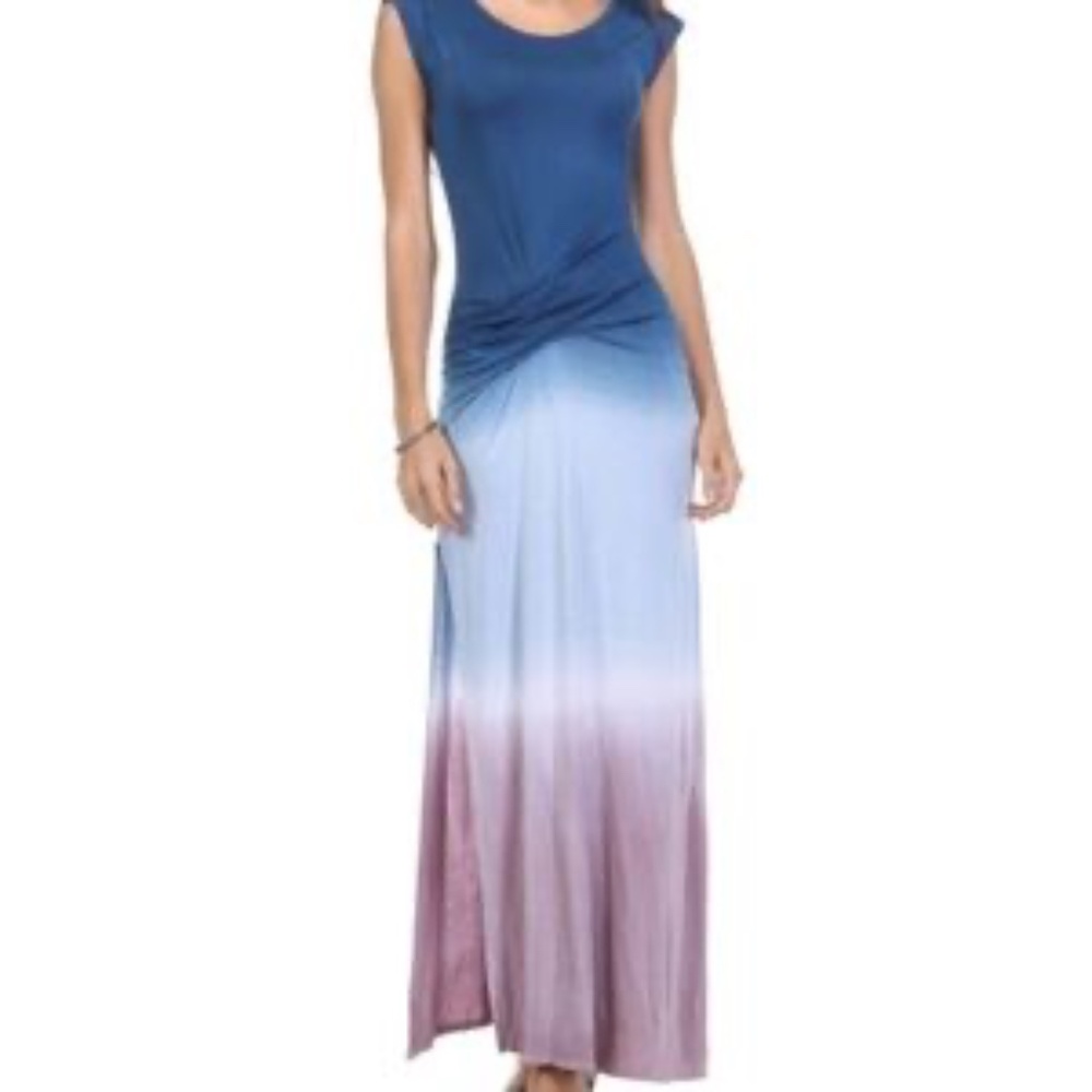 Urban X,  Navy blues & Pink Ombré Ruche Maxi Dress.....